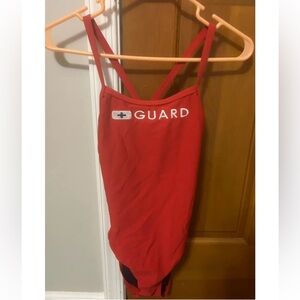 Speedo Lifeguard One Piece, Red, size 34